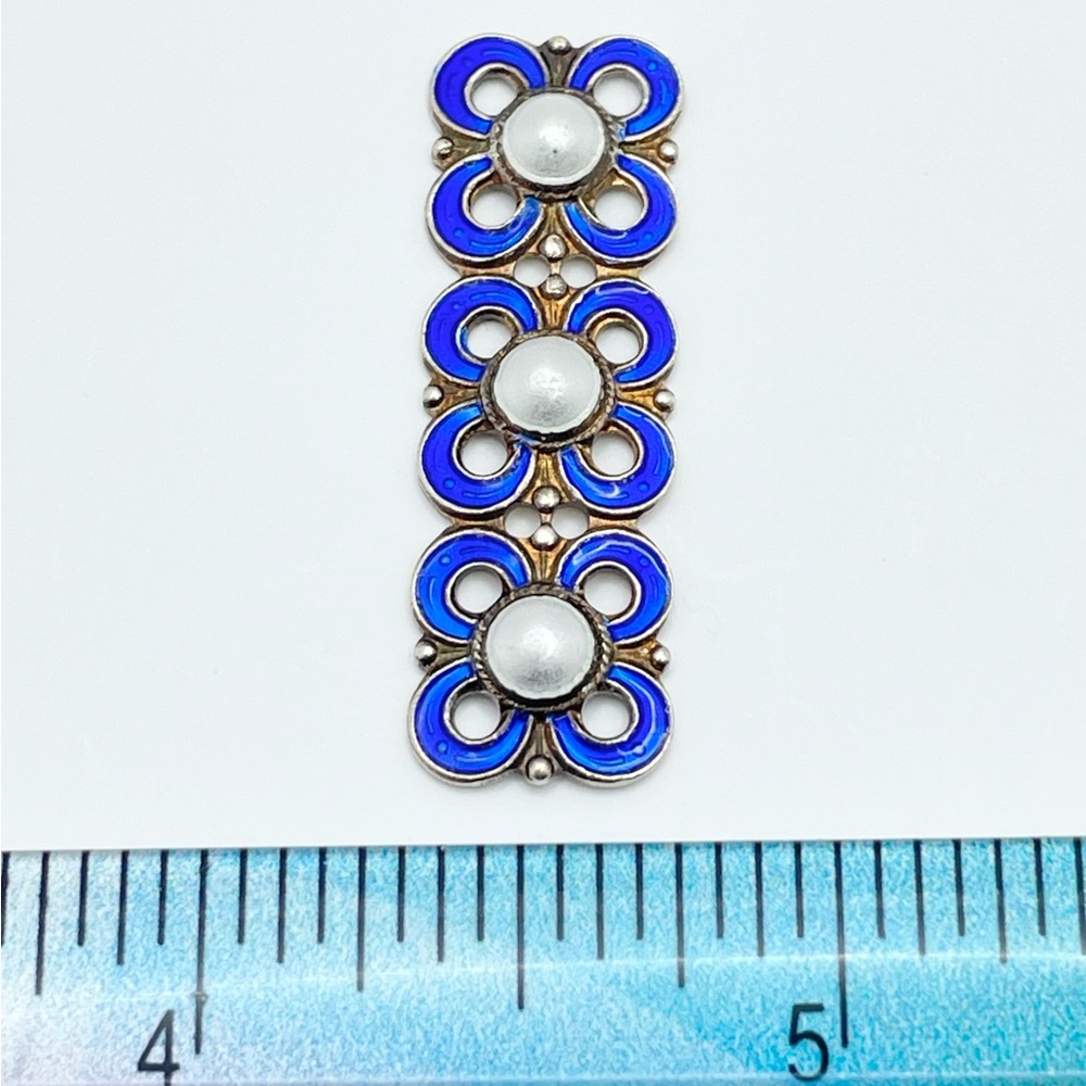 David Andersen Norway Sterling Silver Blue Enamel Bracelet Link Replacement - Picture 4 of 5